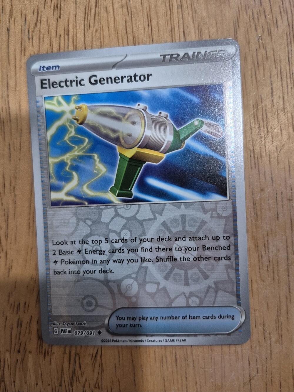 QTY 4 Pokémon Trainer Item Card Electric Generator